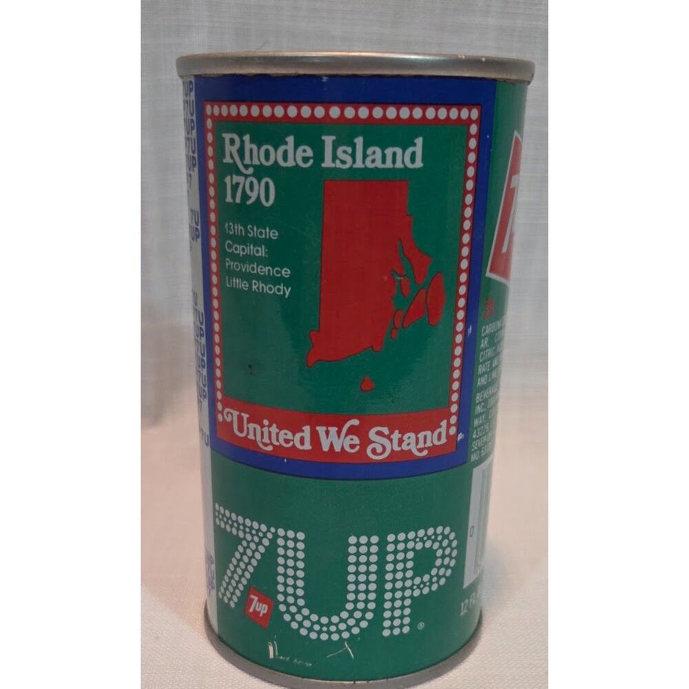 Vintage 1976 7UP Rhode Island Bicentennial United We Stand Soda Can